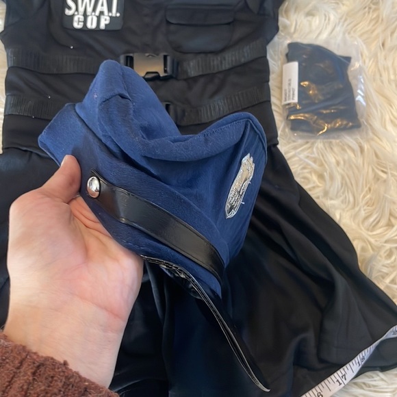 Girls 3 piece SWAT cop police woman black navy Halloween costume sz S cop woman - Picture 15 of 16